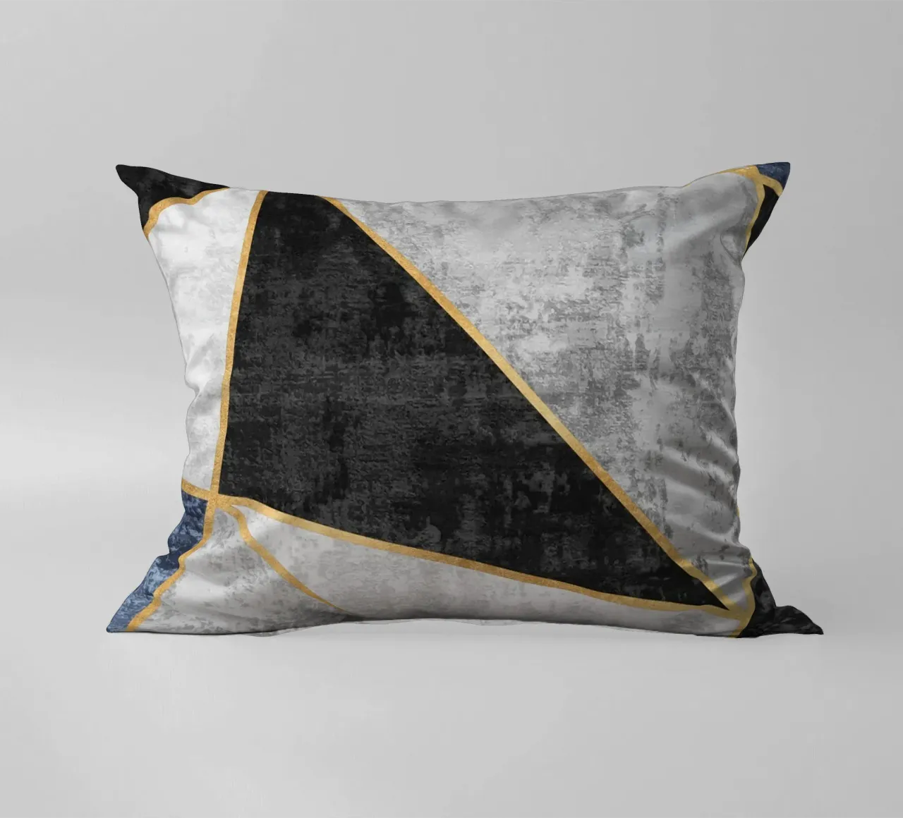 abstract triangles with golden lines cuscino da vintageshop