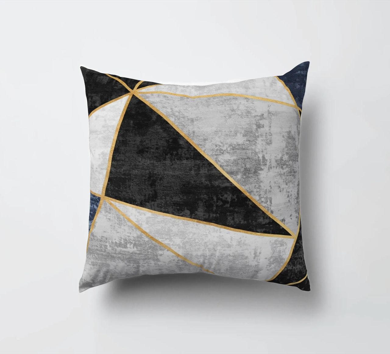 abstract triangles with golden lines cuscino da vintageshop