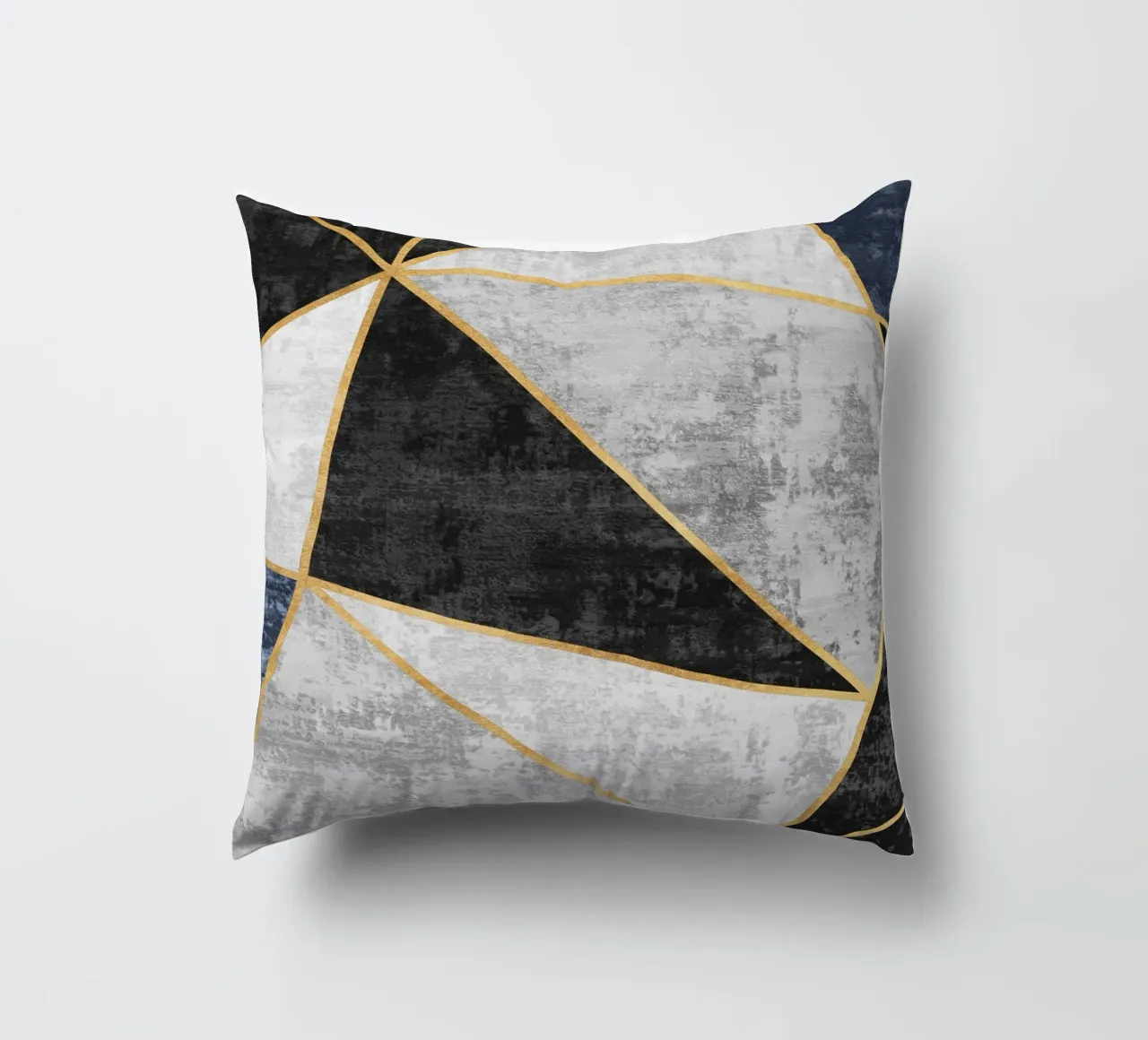 abstract triangles with golden lines cuscino da vintageshop