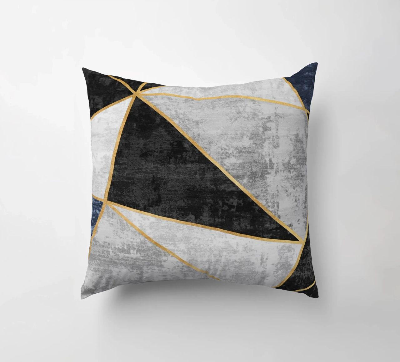 abstract triangles with golden lines cuscino da vintageshop