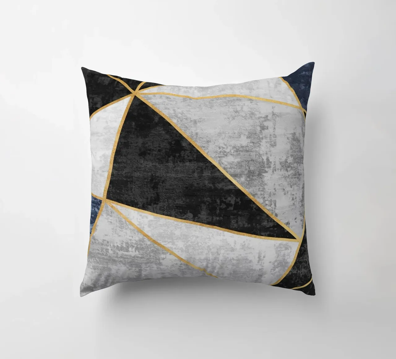 abstract triangles with golden lines cuscino da vintageshop