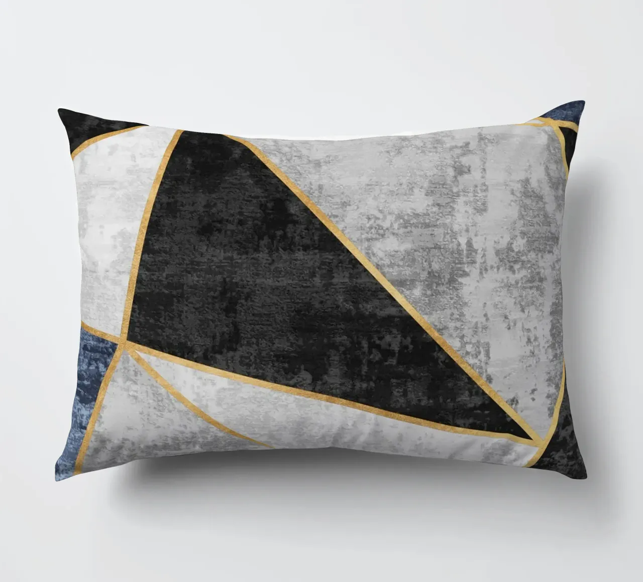 abstract triangles with golden lines cuscino da vintageshop