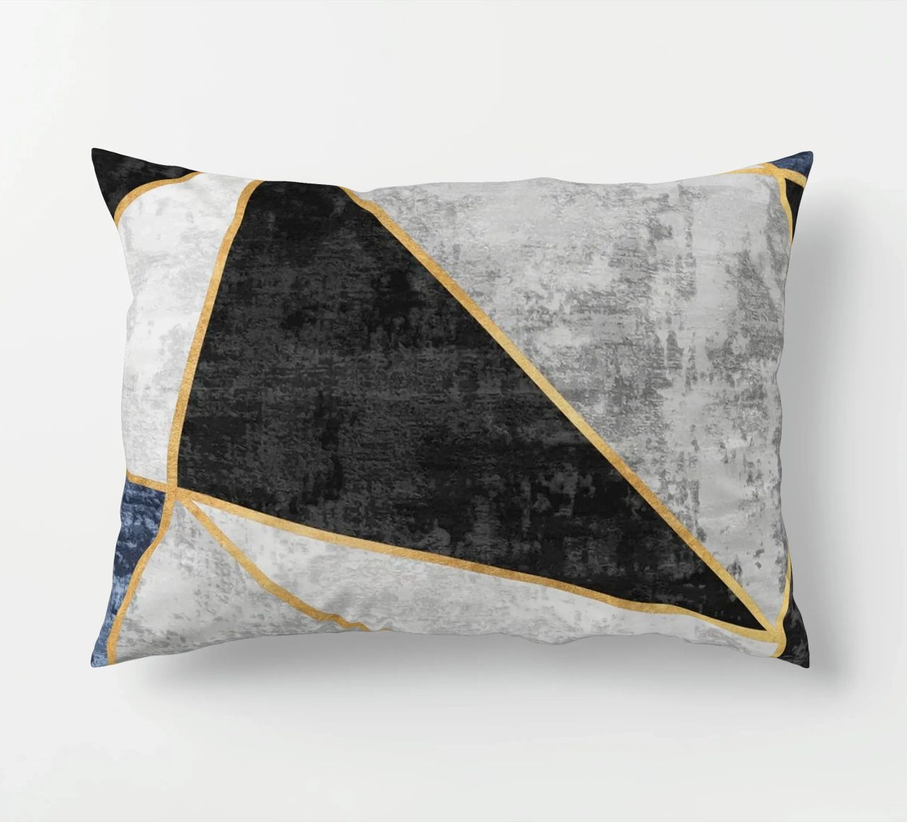 abstract triangles with golden lines cuscino da vintageshop