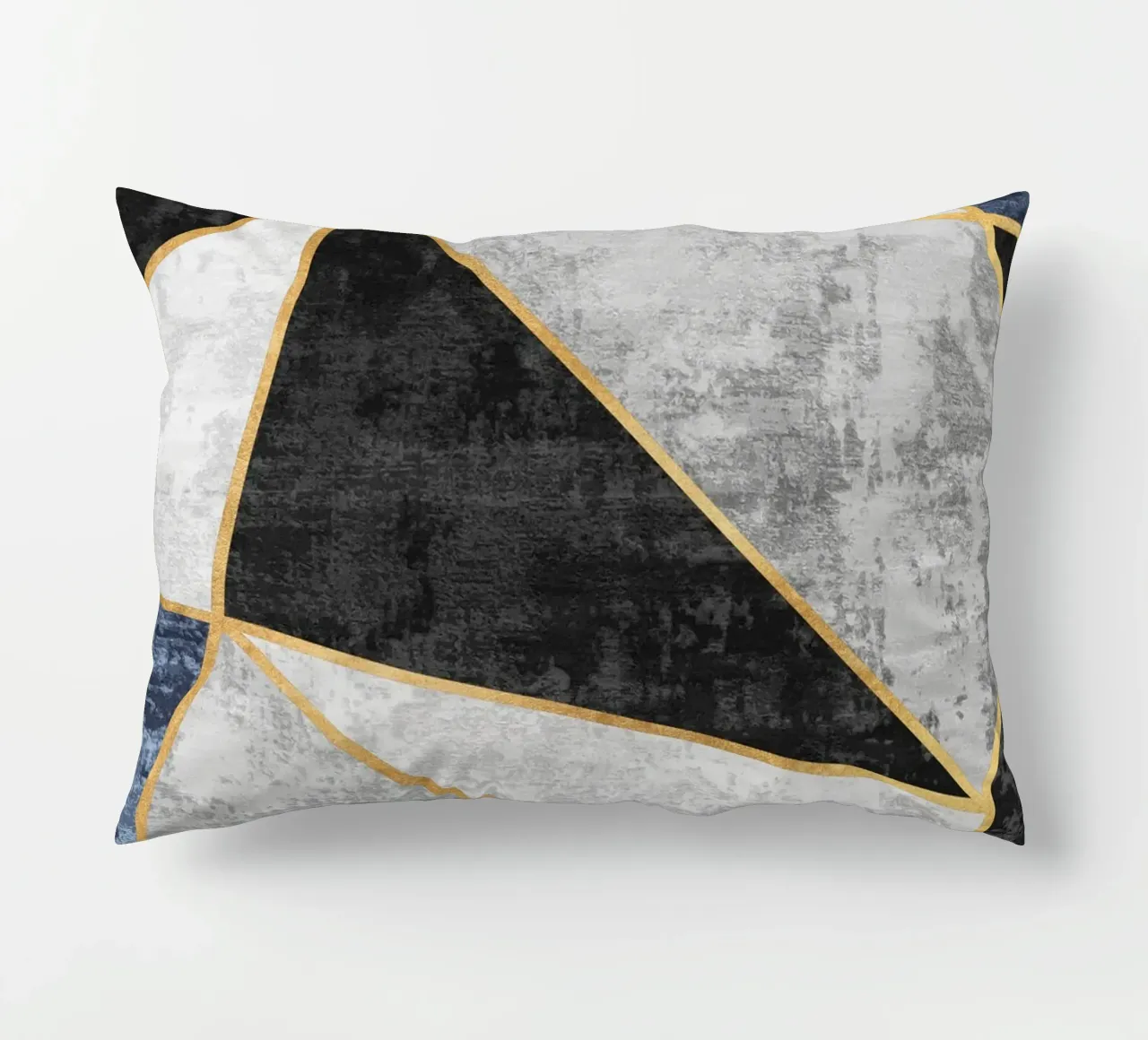abstract triangles with golden lines cuscino da vintageshop