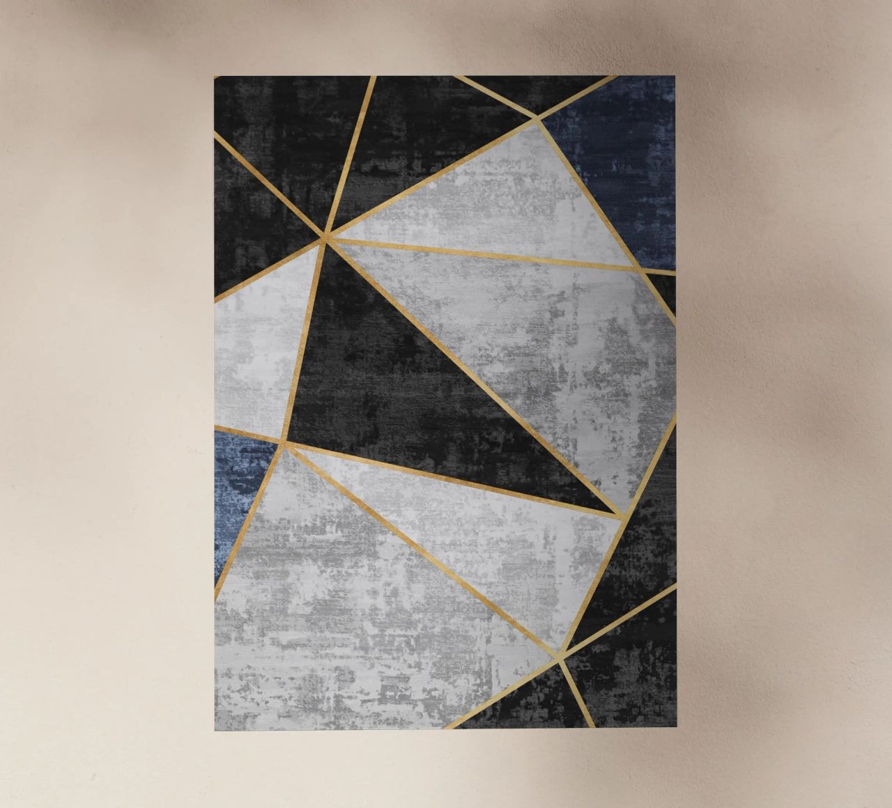 abstract triangles with golden lines pellicola backlit da vintageshop