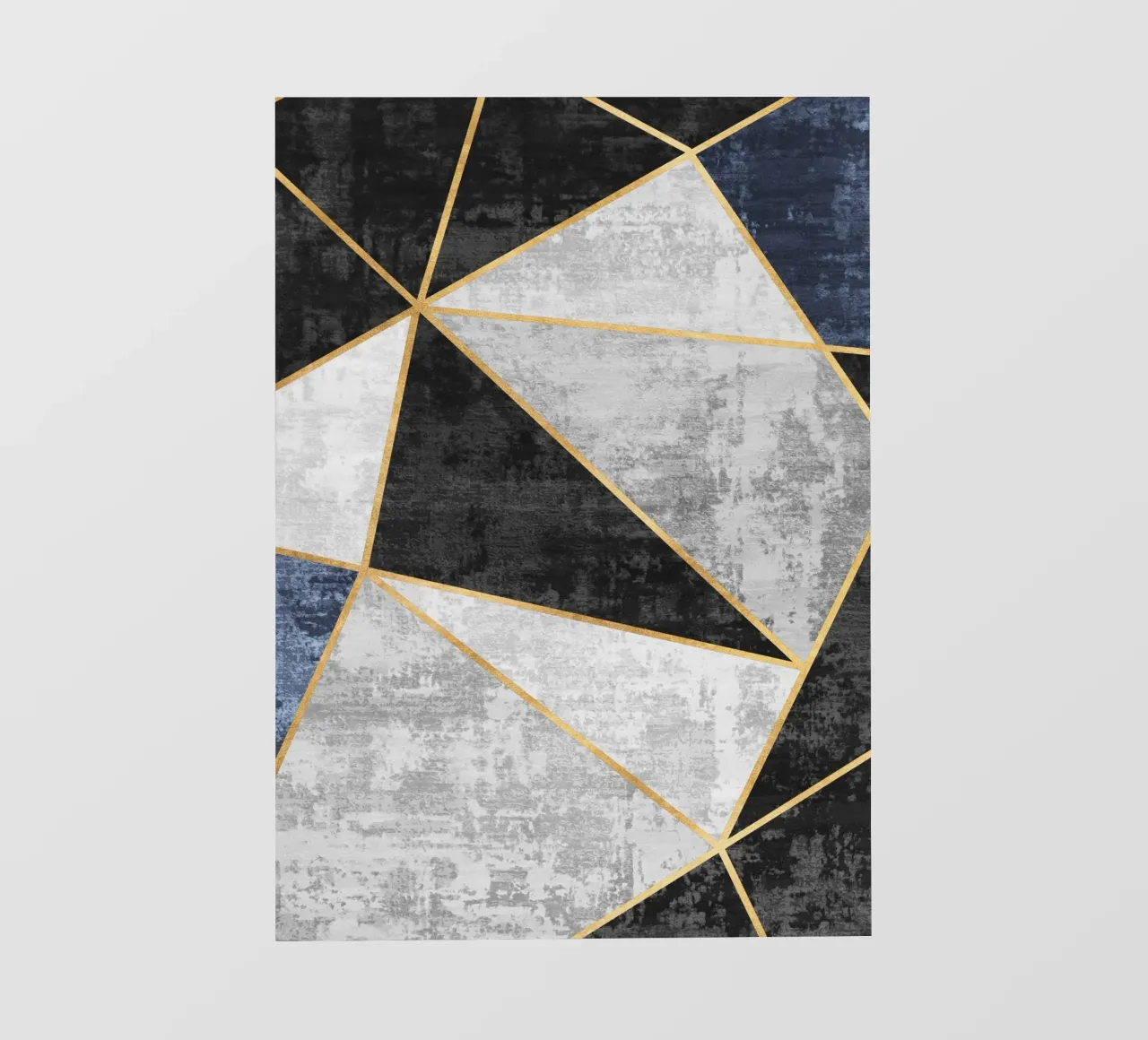 abstract triangles with golden lines telo in pvc da vintageshop
