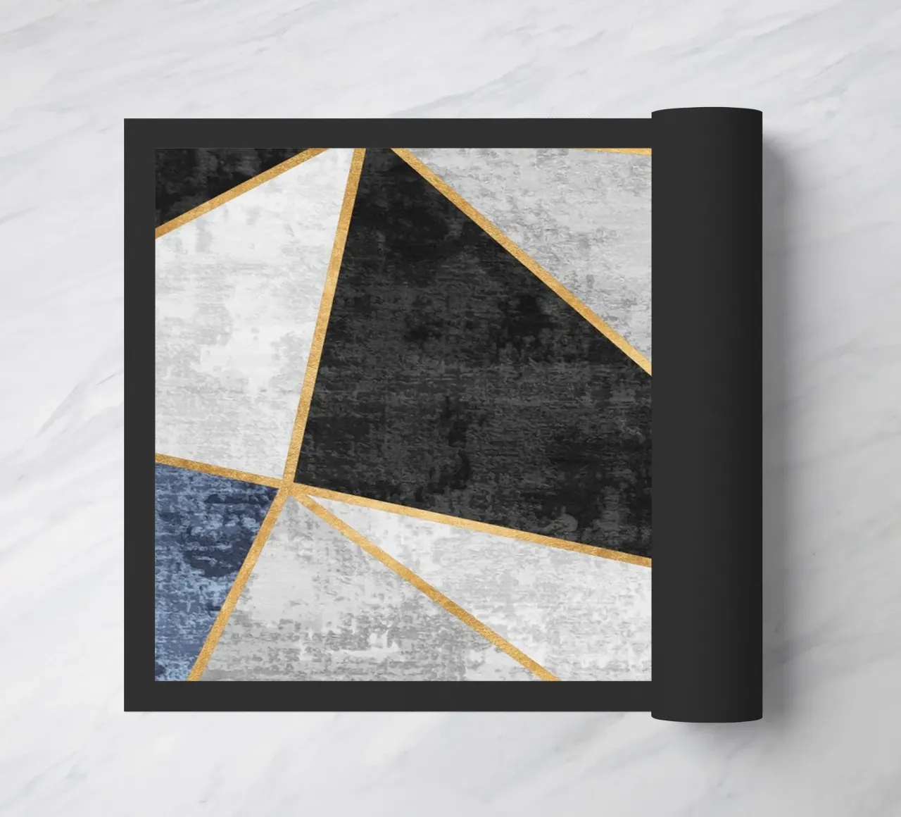 abstract triangles with golden lines zerbino da vintageshop
