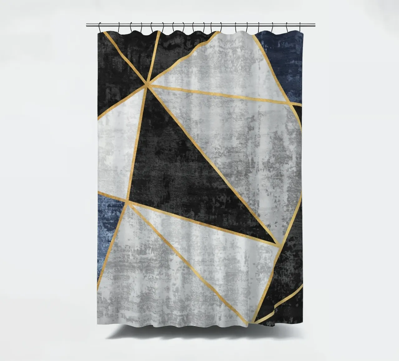 abstract triangles with golden lines tenda da doccia da vintageshop