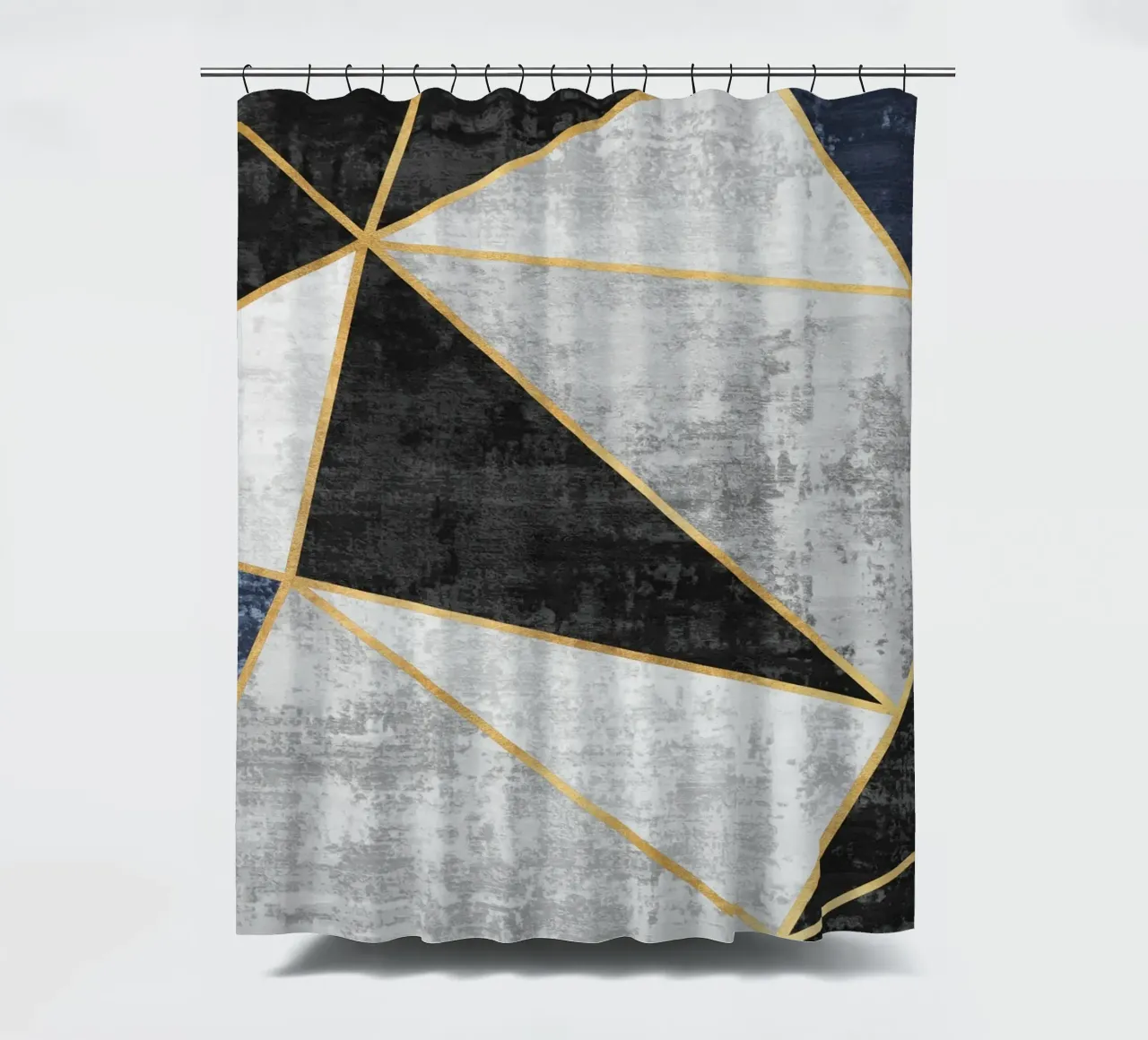 abstract triangles with golden lines tenda da doccia da vintageshop
