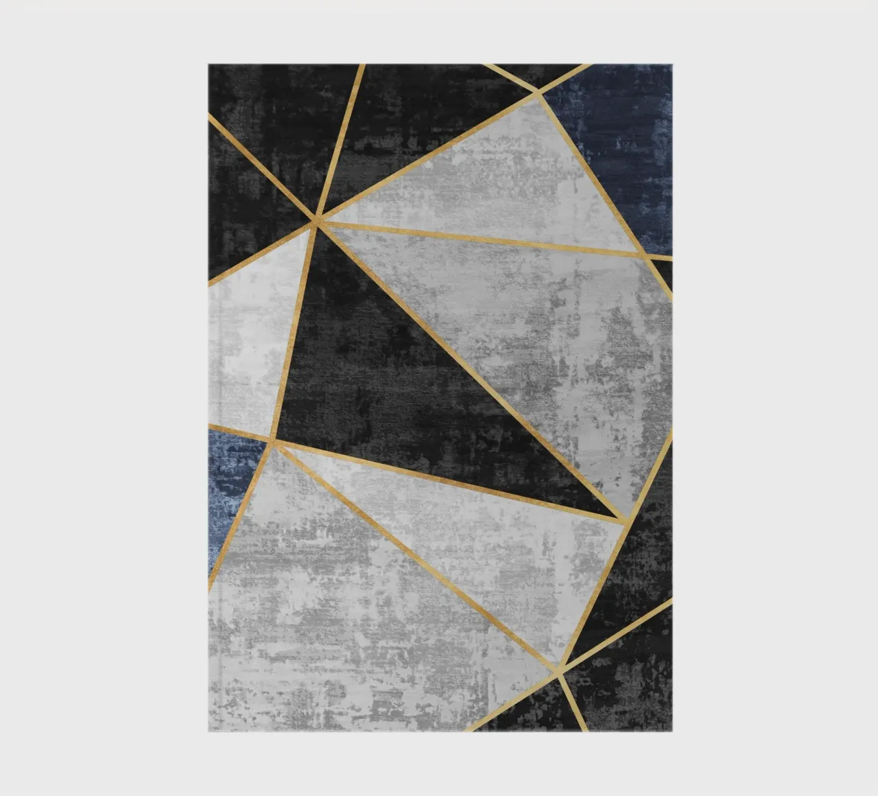 abstract triangles with golden lines notebook by vintageshop