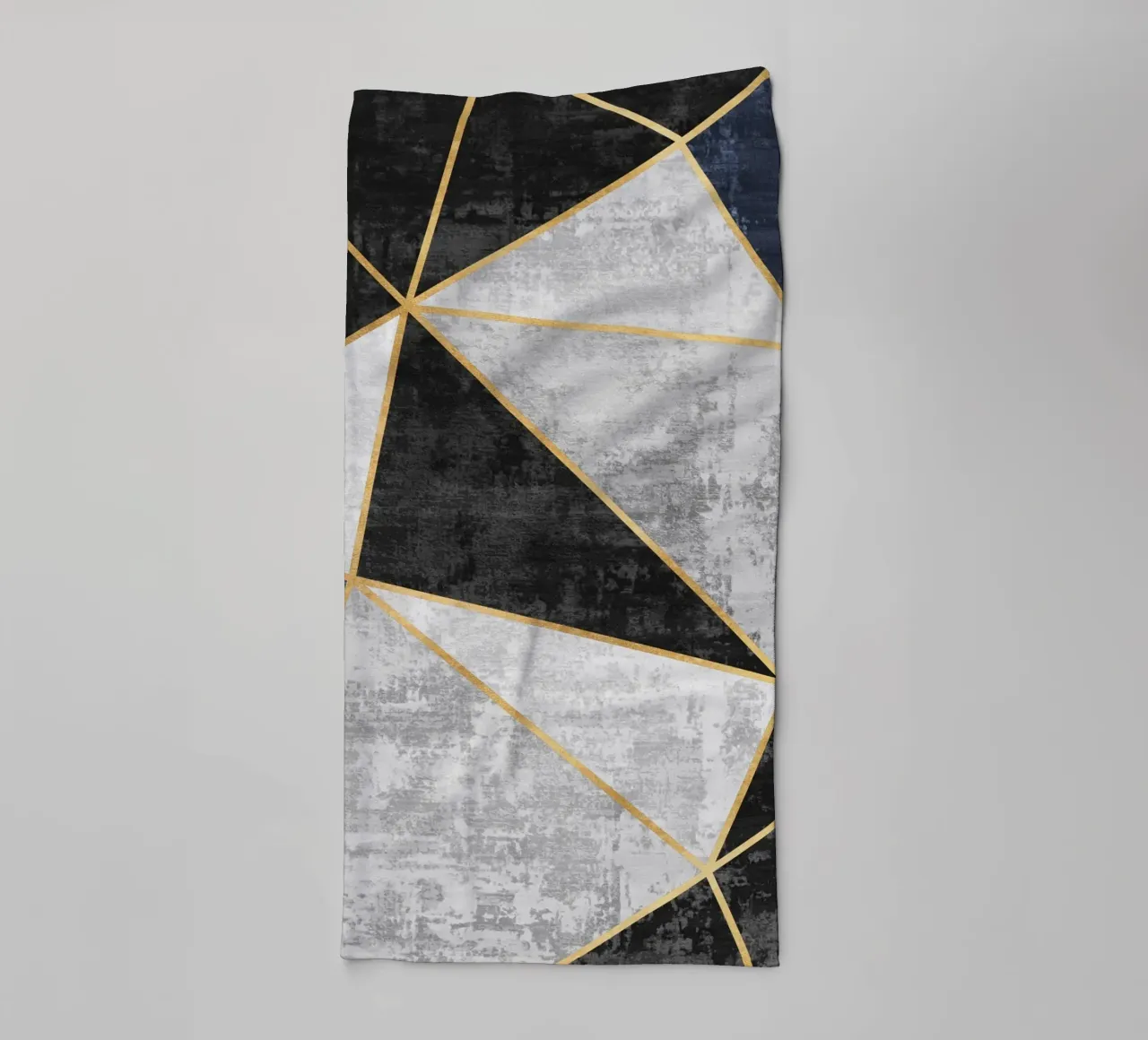 abstract triangles with golden lines towel by vintageshop