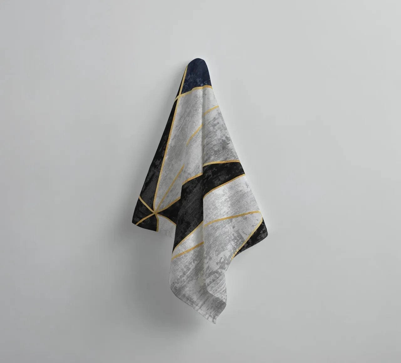 abstract triangles with golden lines towel by vintageshop