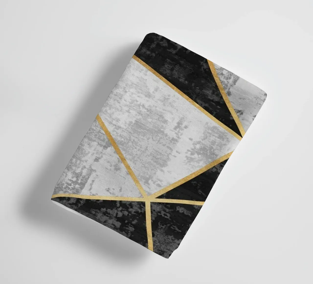 abstract triangles with golden lines towel by vintageshop