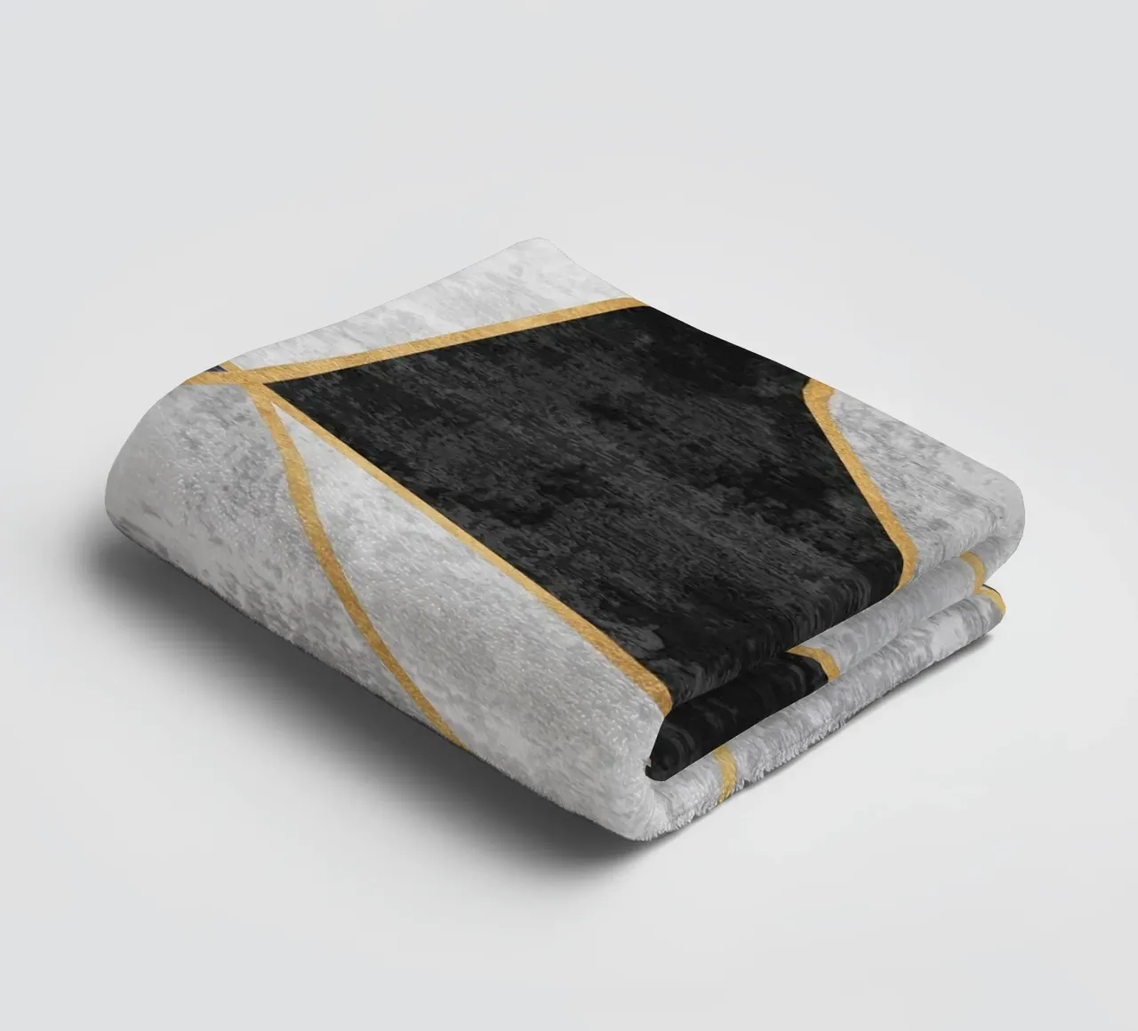 abstract triangles with golden lines towel by vintageshop