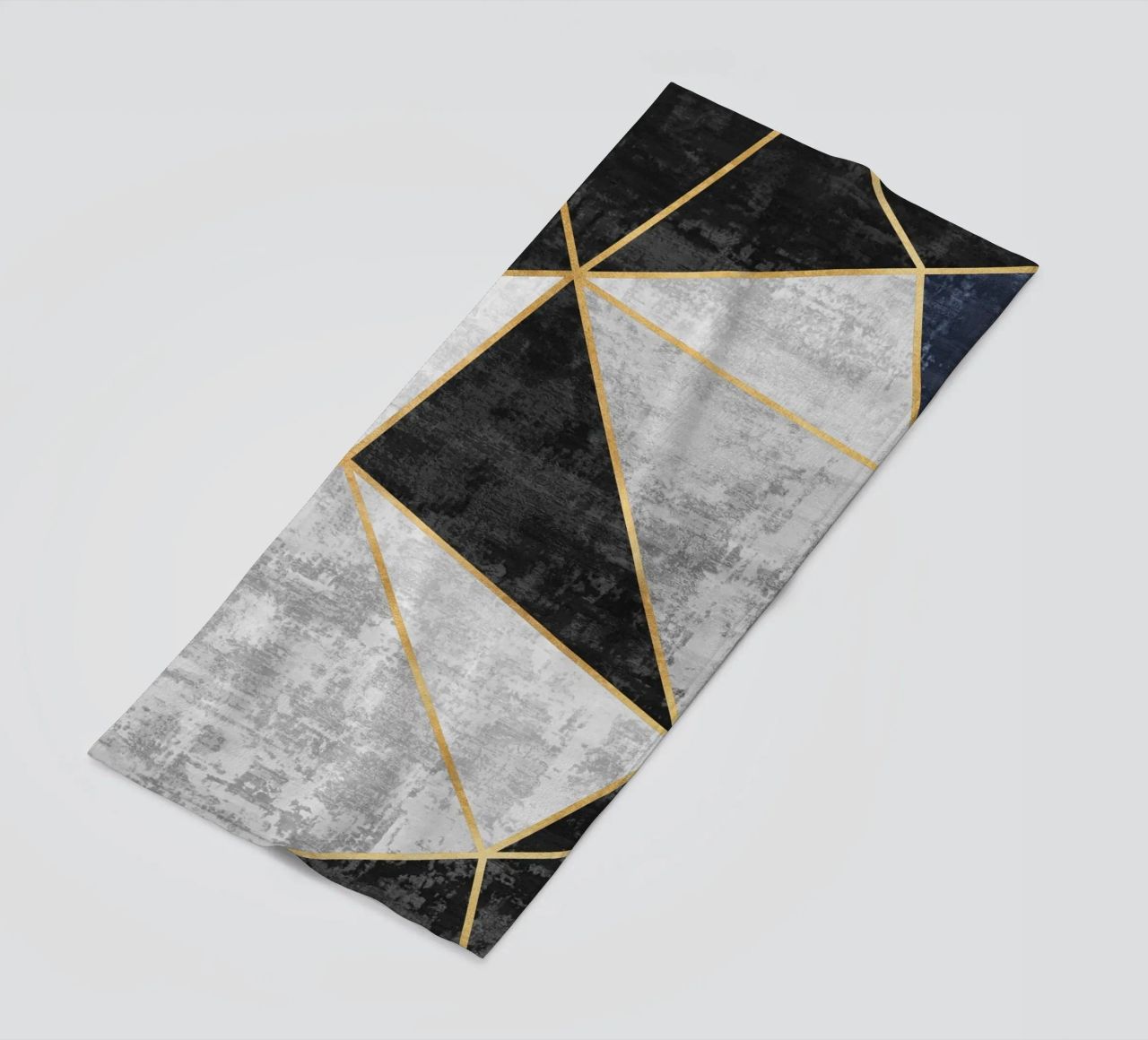 abstract triangles with golden lines telo mare da vintageshop