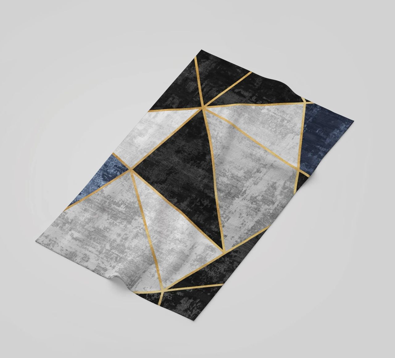 abstract triangles with golden lines telo mare da vintageshop