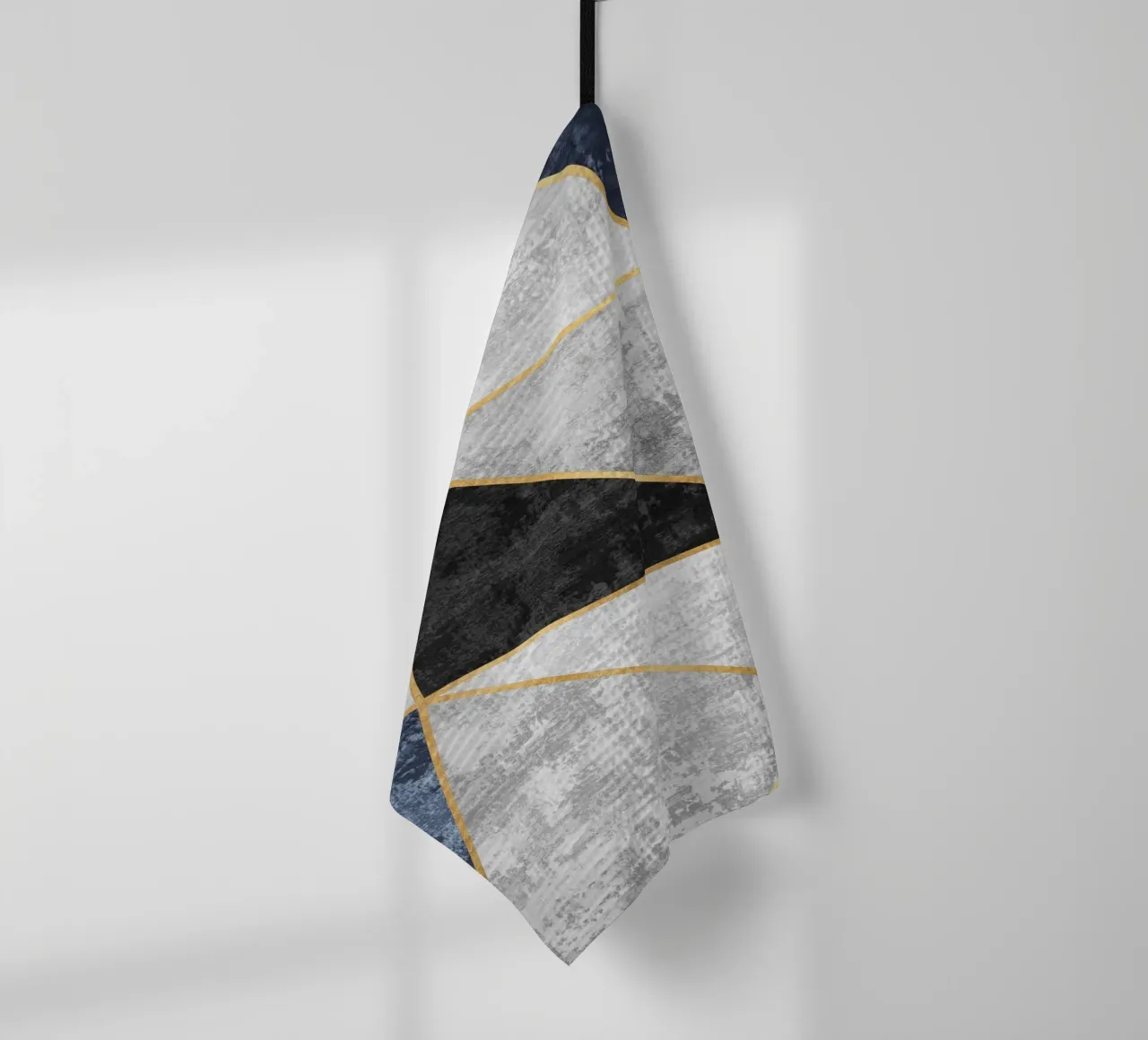 abstract triangles with golden lines torchon de vintageshop