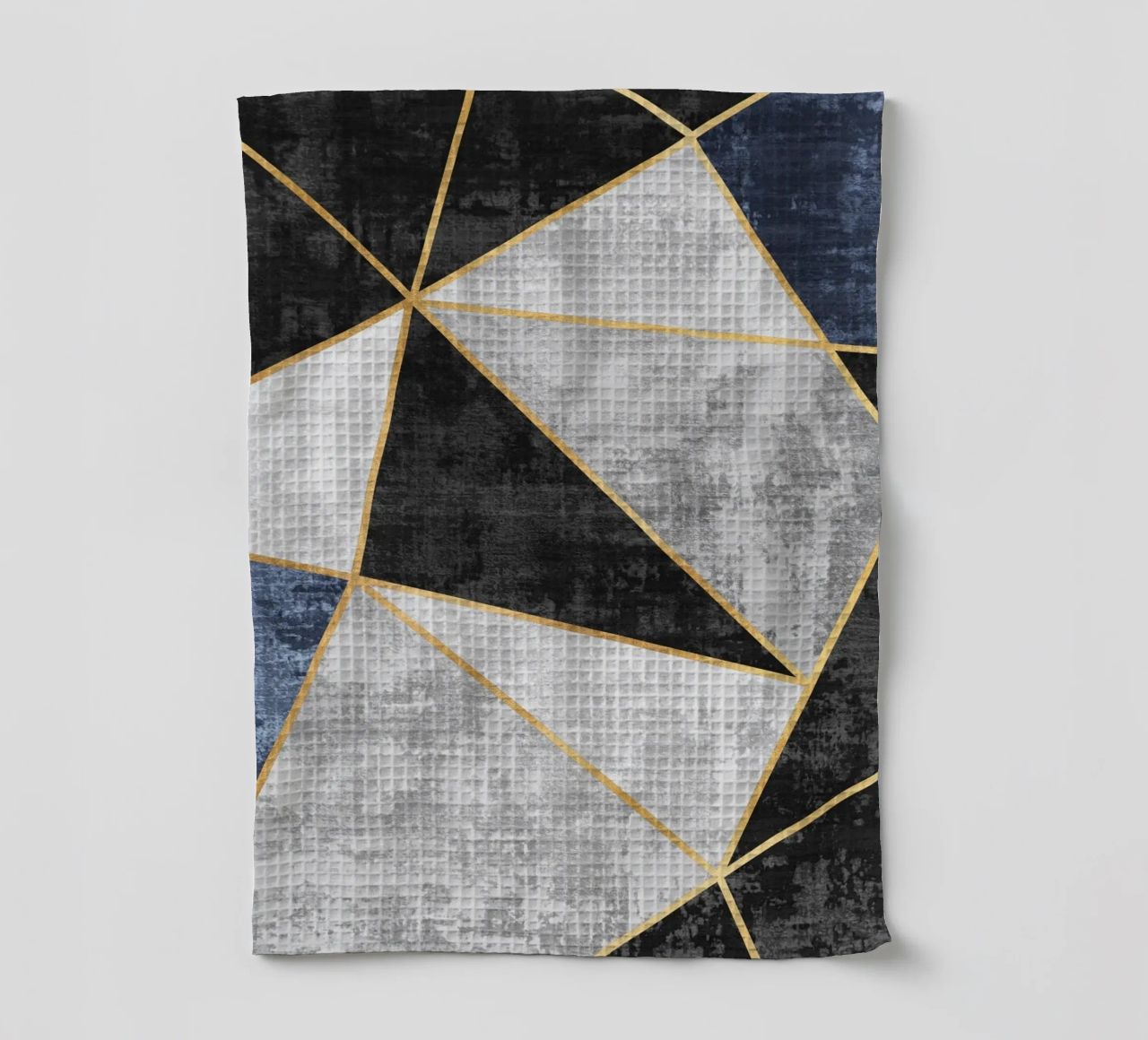 abstract triangles with golden lines canovaccio da cucina da vintageshop