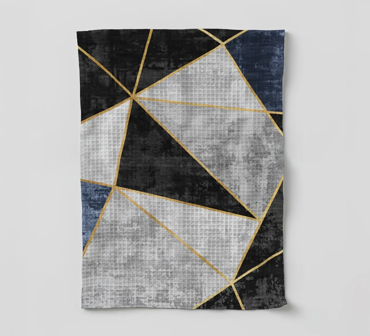 abstract triangles with golden lines torchon de vintageshop