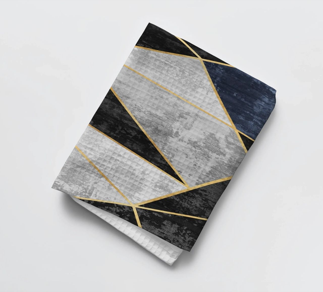 abstract triangles with golden lines canovaccio da cucina da vintageshop