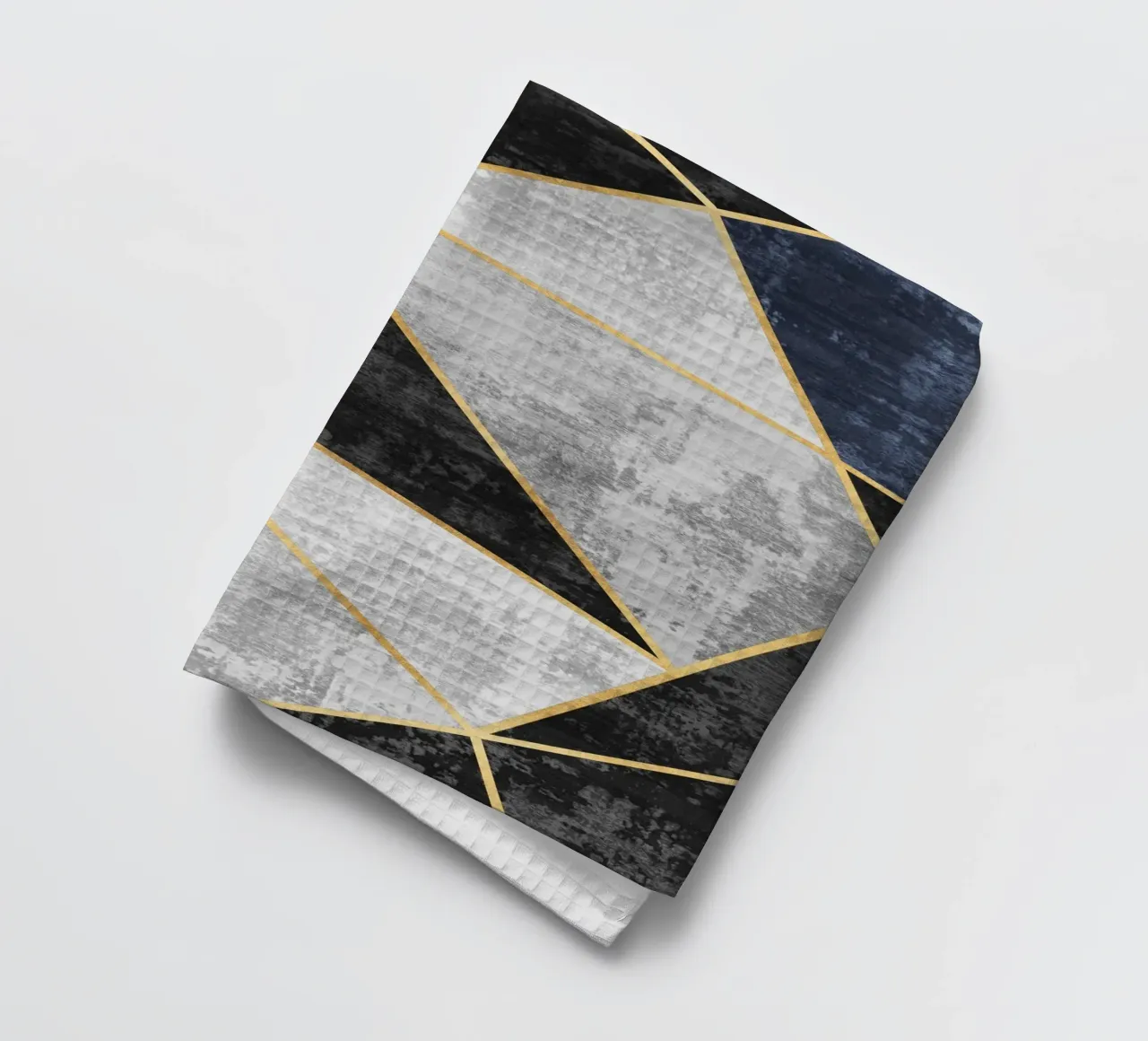 abstract triangles with golden lines torchon de vintageshop