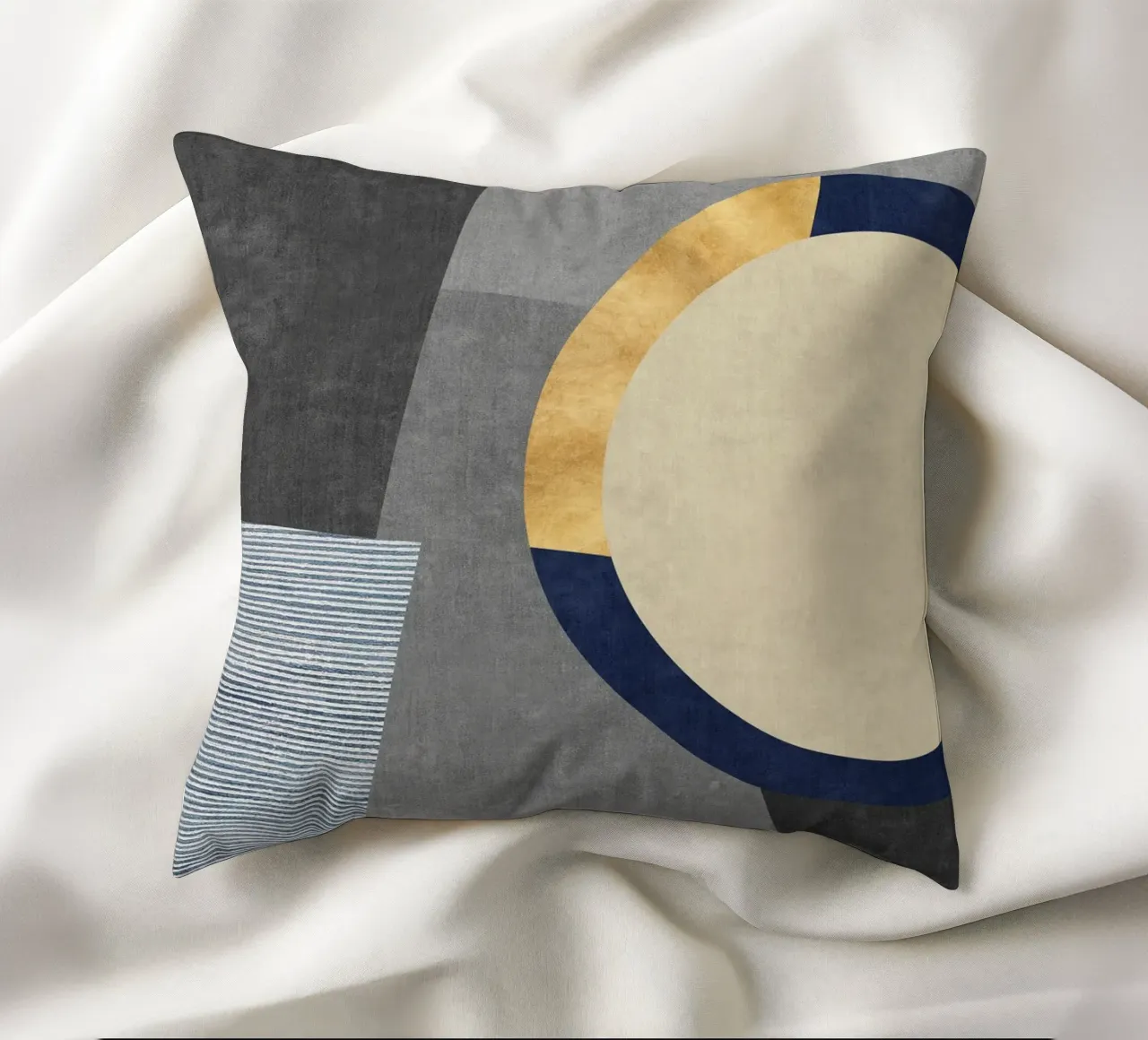 abstract golden half circle cuscino da vintageshop