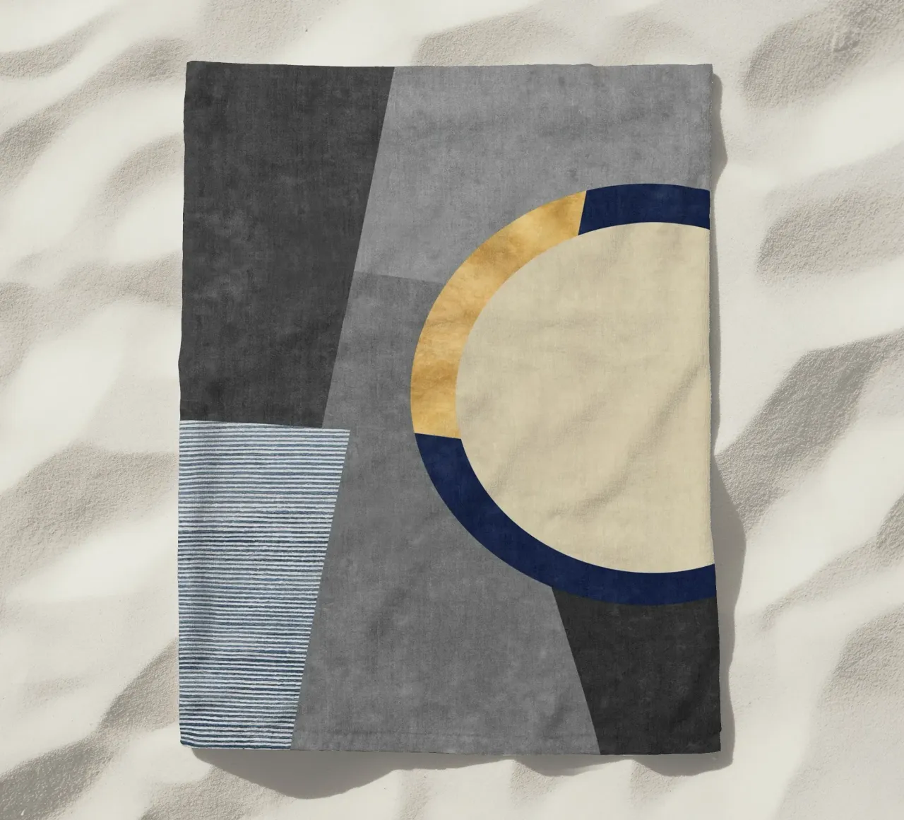 abstract golden half circle telo mare da vintageshop