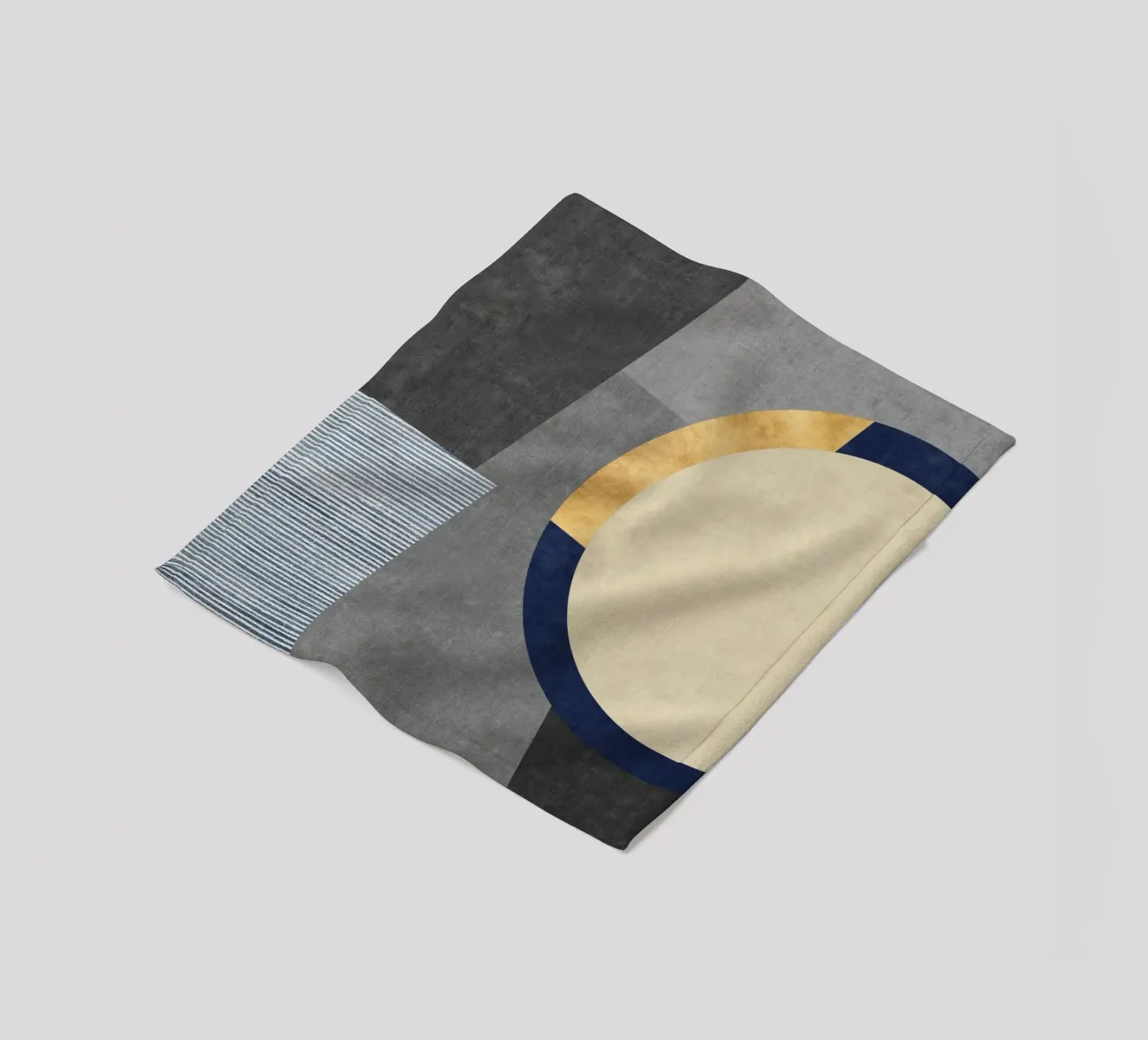 abstract golden half circle coperta in pile da vintageshop