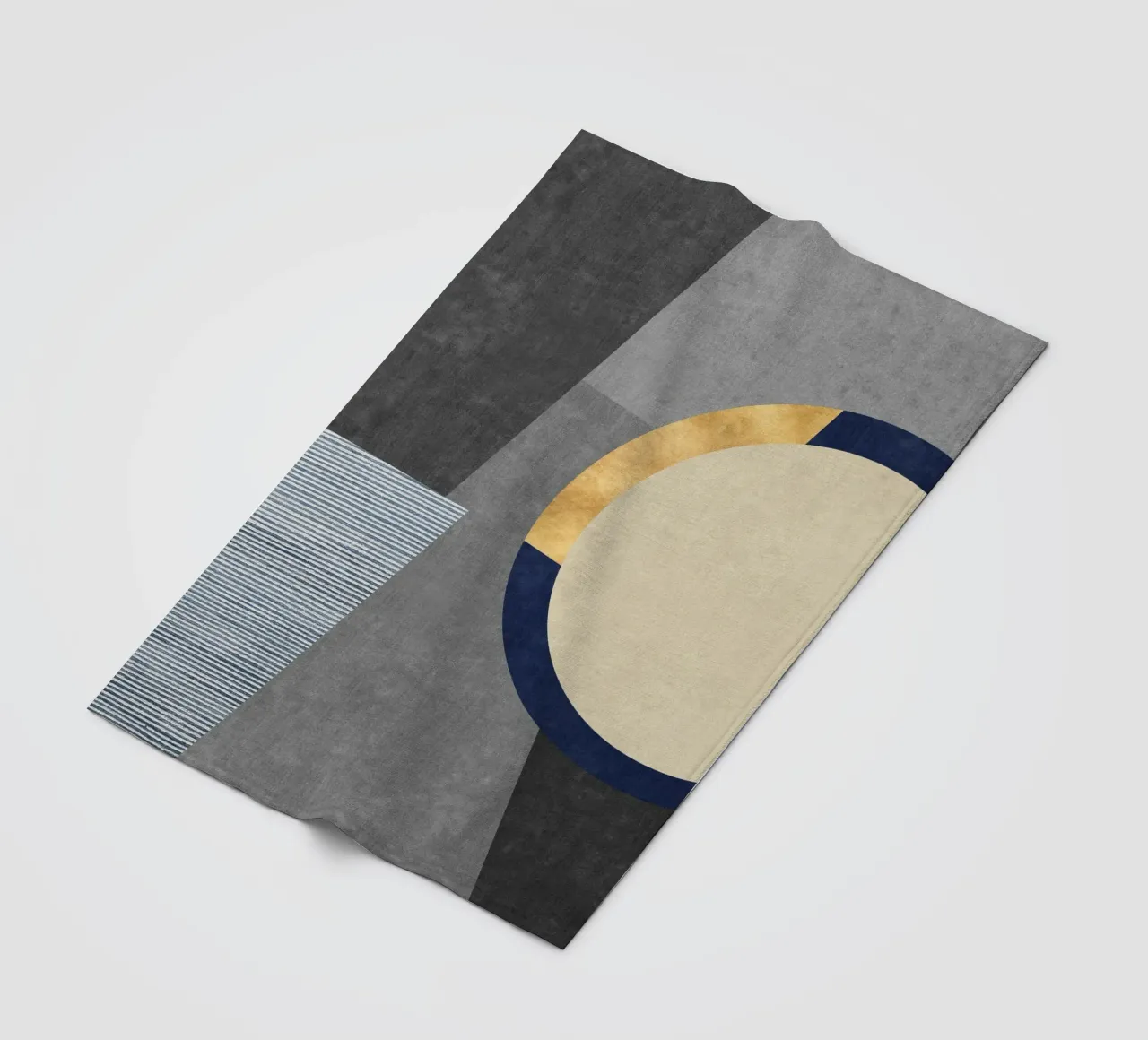 abstract golden half circle coperta in pile da vintageshop