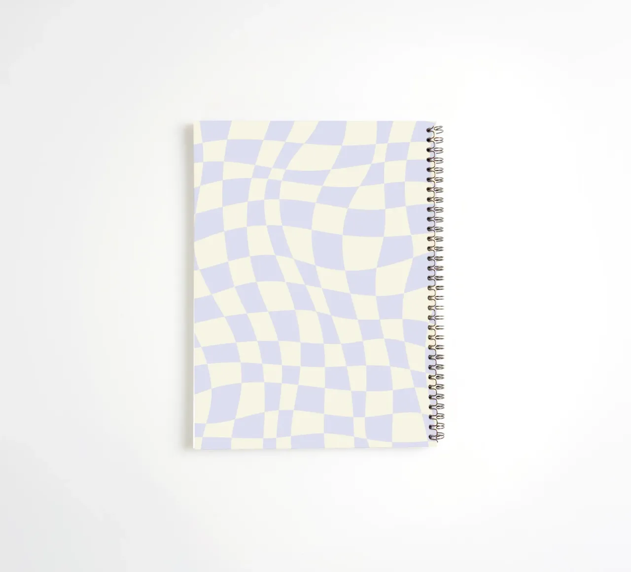 Pastel light purple wavy checker spiral notebook by Little Dean