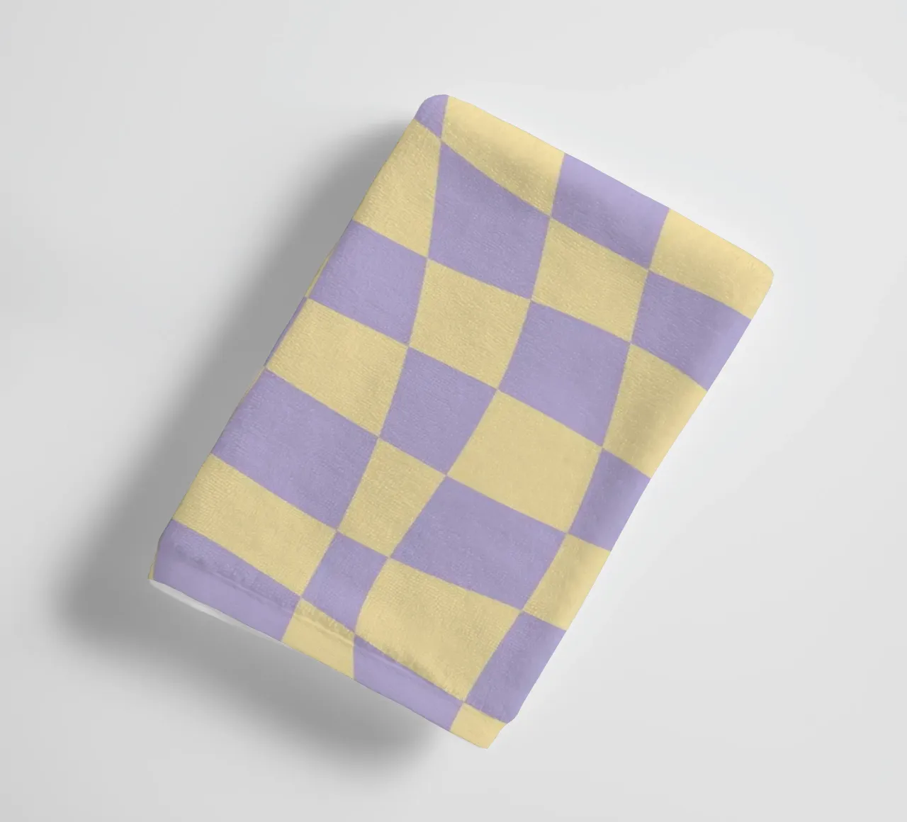 Purple and beige wavy checker towel by Little Dean