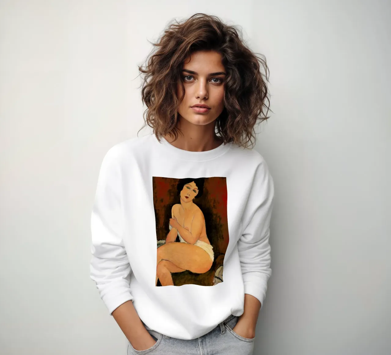 Modigliani - Nude Sitting on a Divan felpa da ARTOTHEK