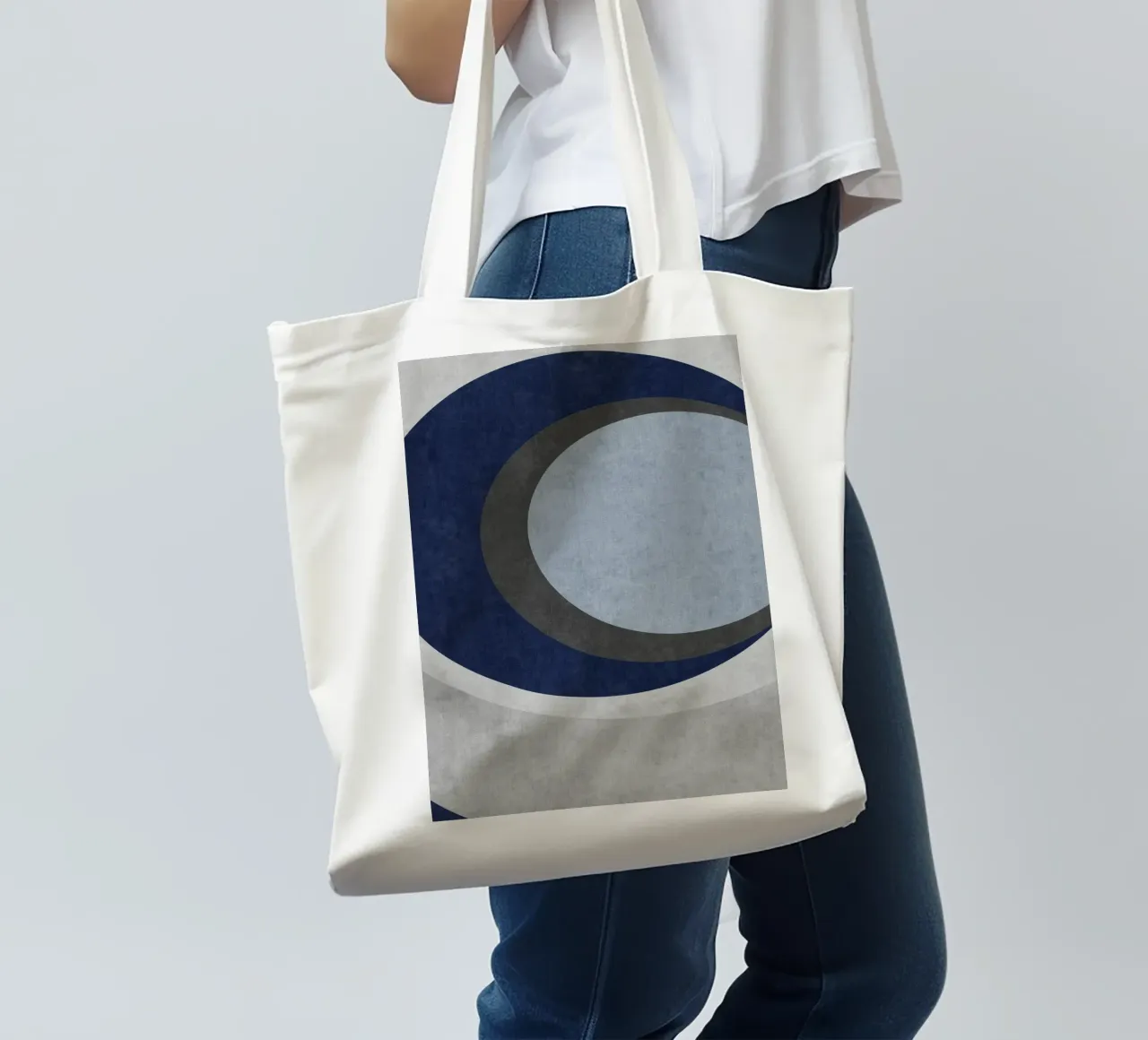 abstract geometric shapes circles borsa in juta da vintageshop