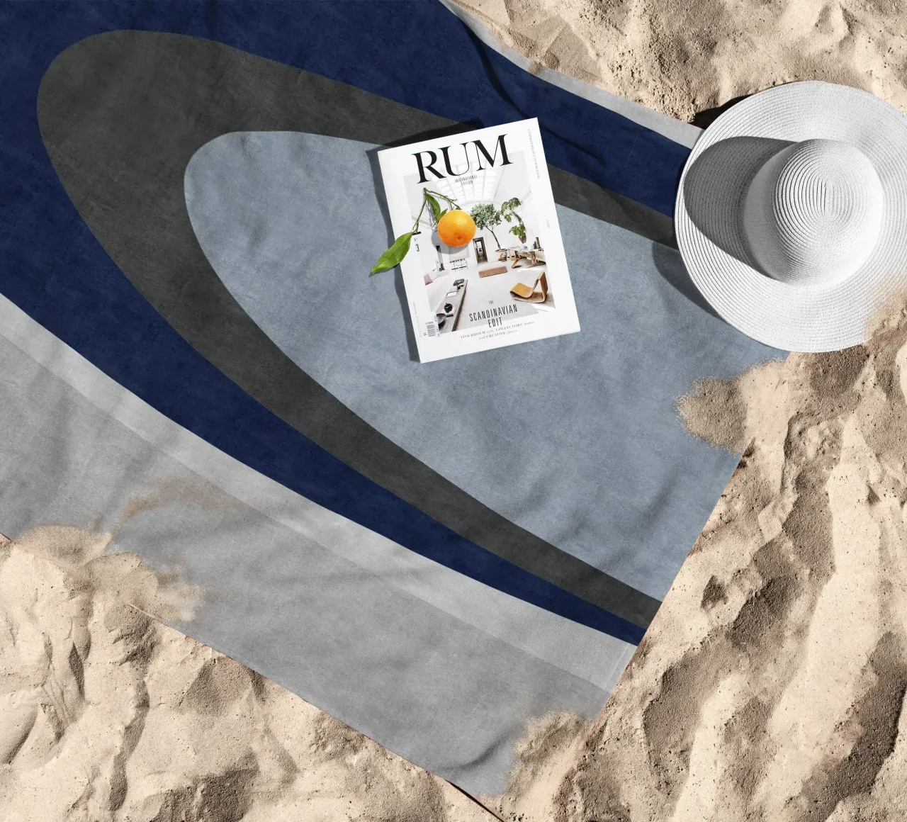 abstract geometric shapes circles telo mare da vintageshop