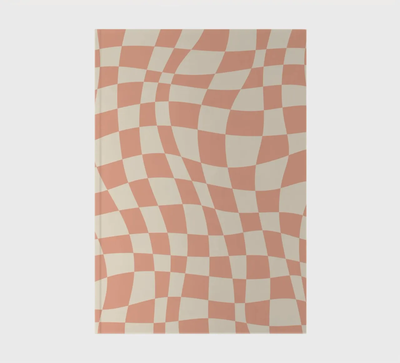 Coral red and beige wavy pattern notebook by Little Dean