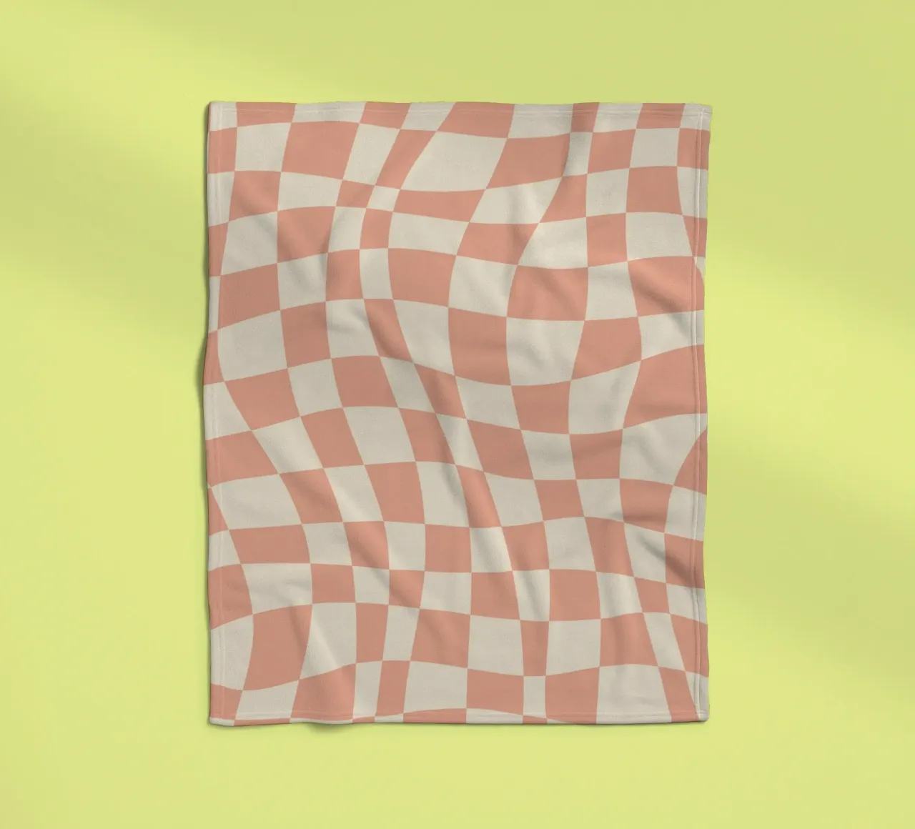 Coral red and beige wavy pattern fleece blanket by Little Dean