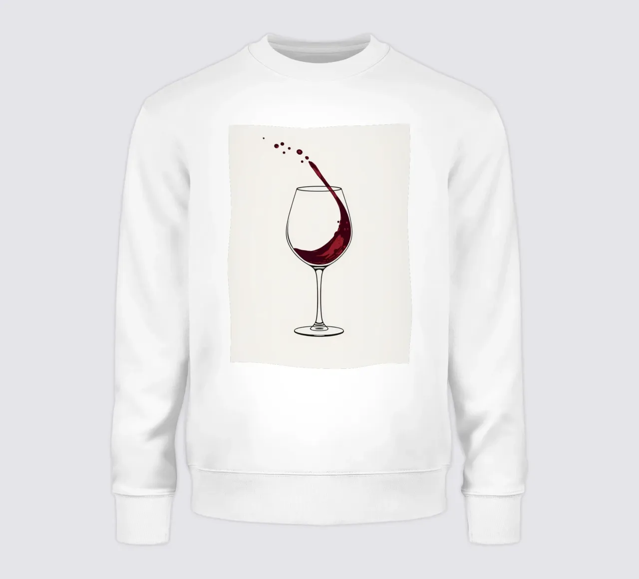 Vin rouge versé dans un verre avec des éclaboussures capturées sweat de DesignDoodle