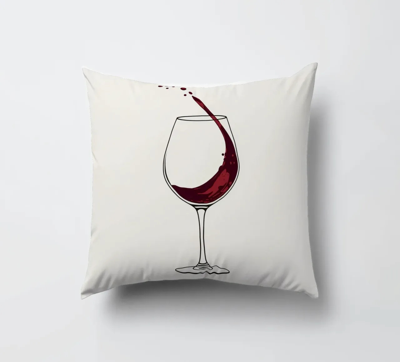 Red wine being poured into a glass with splashes captured decorative cushion by DesignDoodle