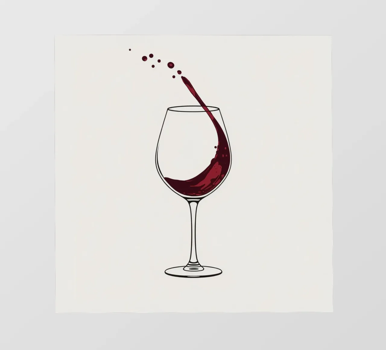 Vin rouge versé dans un verre avec des éclaboussures capturées bâche pvc de DesignDoodle