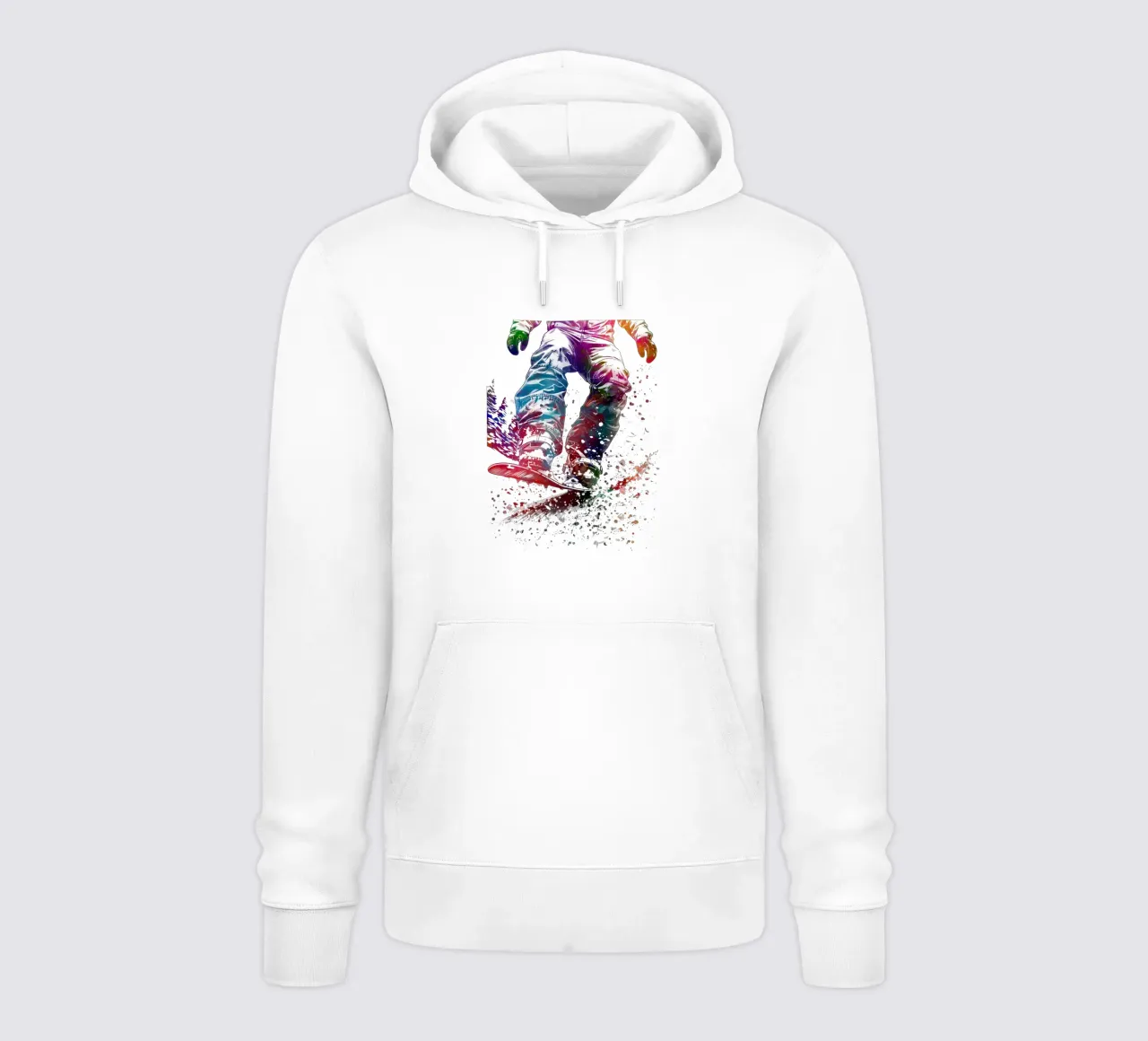 Snowboarder sport art bianco felpa con cappuccio da SPORT