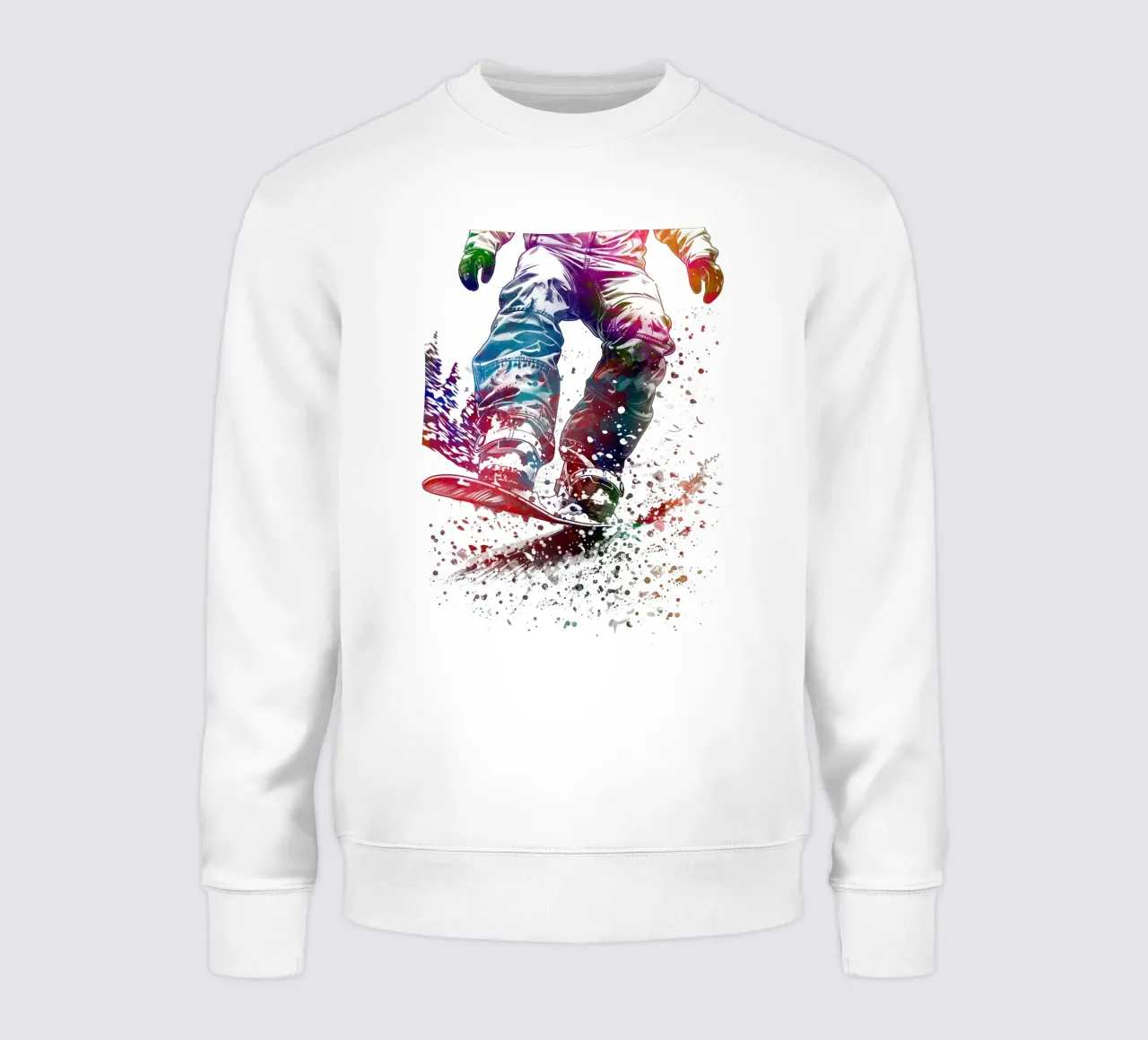 Snowboarder sport art bianco felpa da SPORT