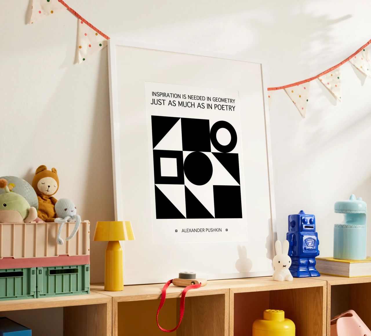 Geometrische Formen Kreise Quadrate Poster von Bacsic design
