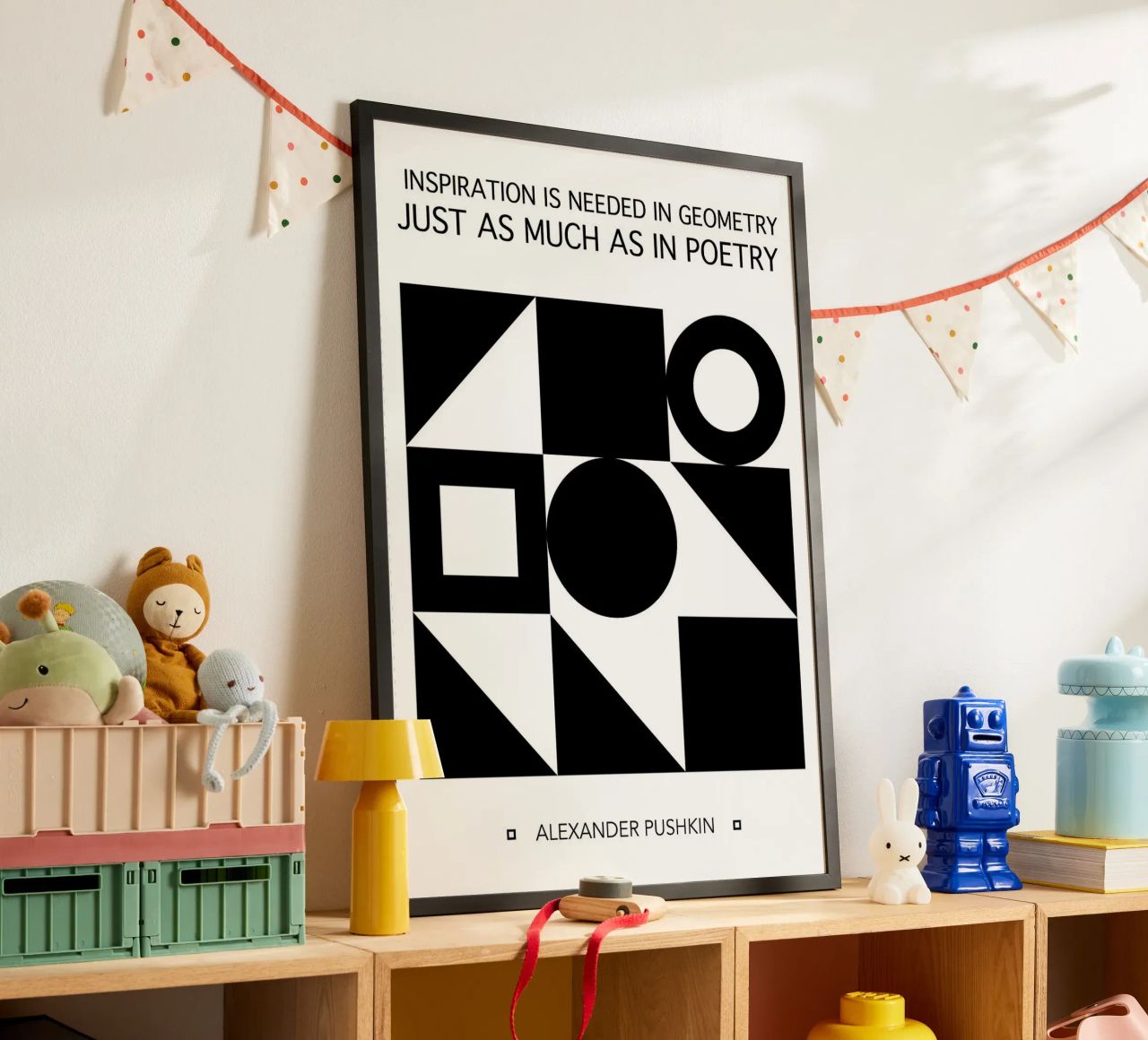 Geometrische Formen Kreise Quadrate Poster von Bacsic design
