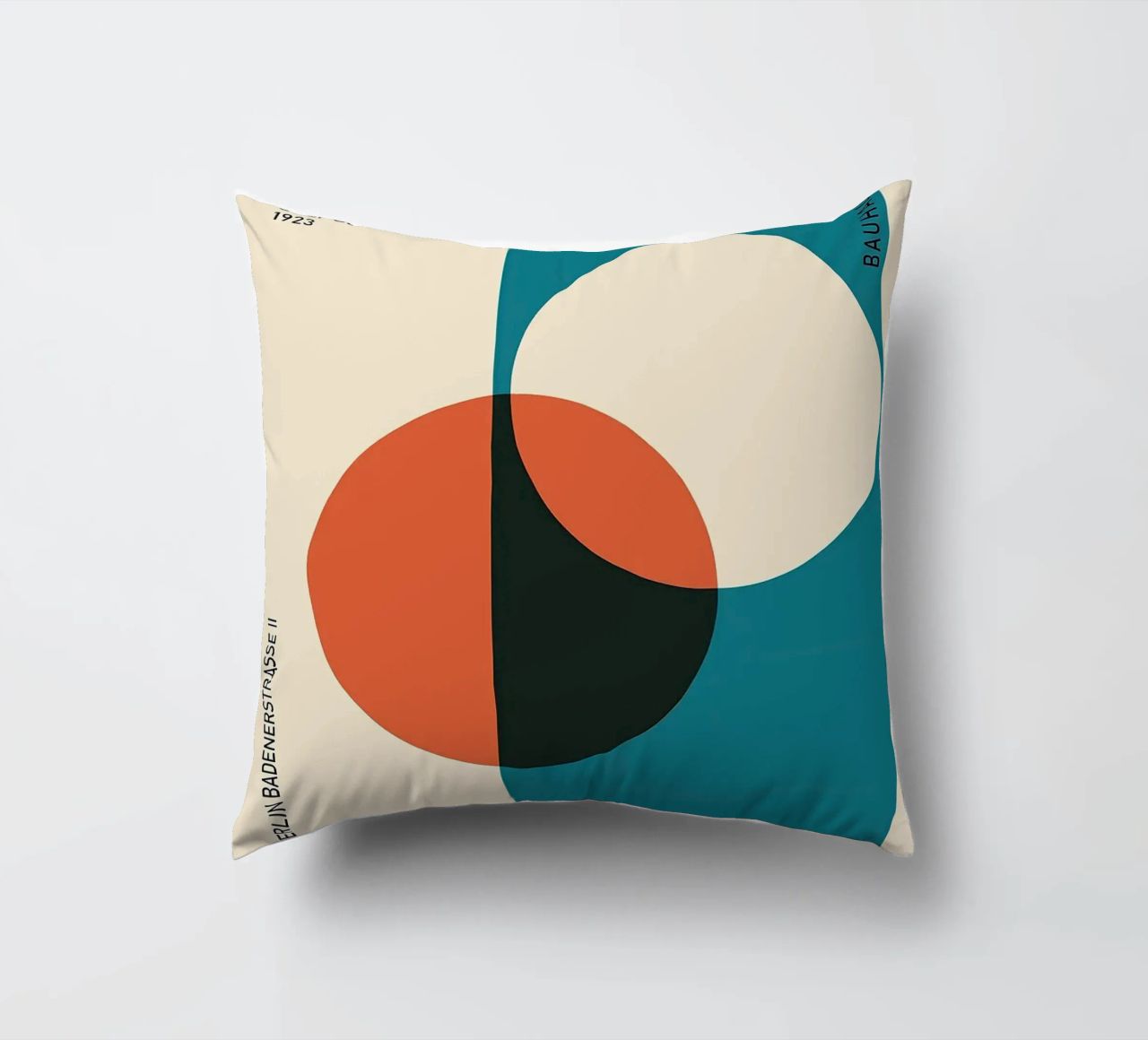 geometric-shapes circles rectangle decorative cushion by Bacsic design