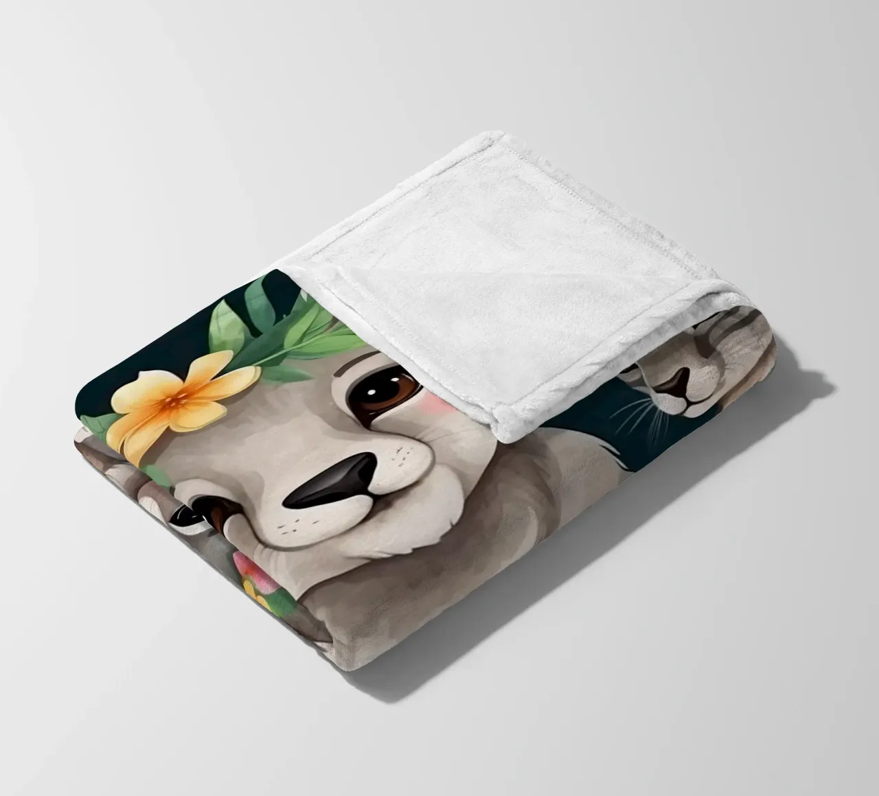 Niedliche Gruppe von Cartoon-Tieren mit Blumenkränzen Fleecedecke von DesignDoodle
