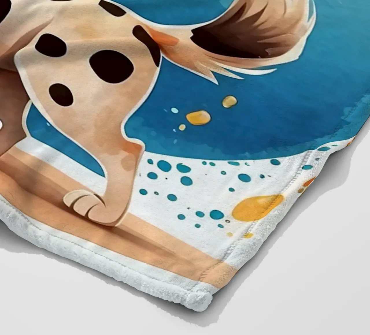 Chien mignon debout à côté d'une grande lettre D avec de l'eau enjouée plaid polaire de DesignDoodle