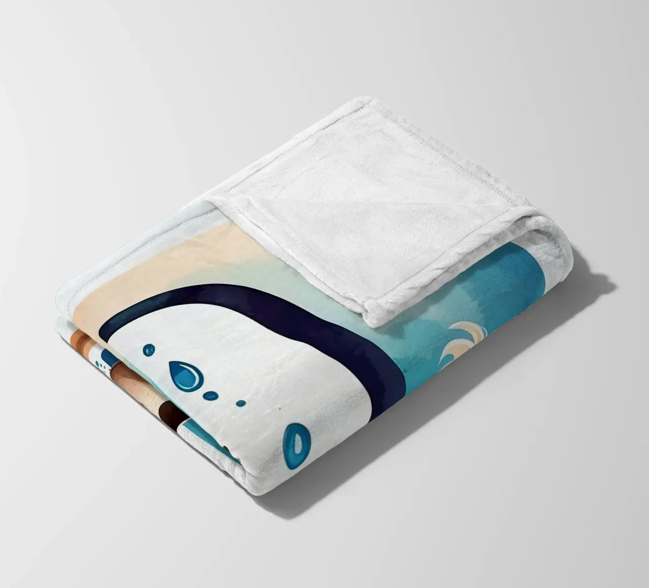 Chien mignon debout à côté d'une grande lettre D avec de l'eau enjouée plaid polaire de DesignDoodle