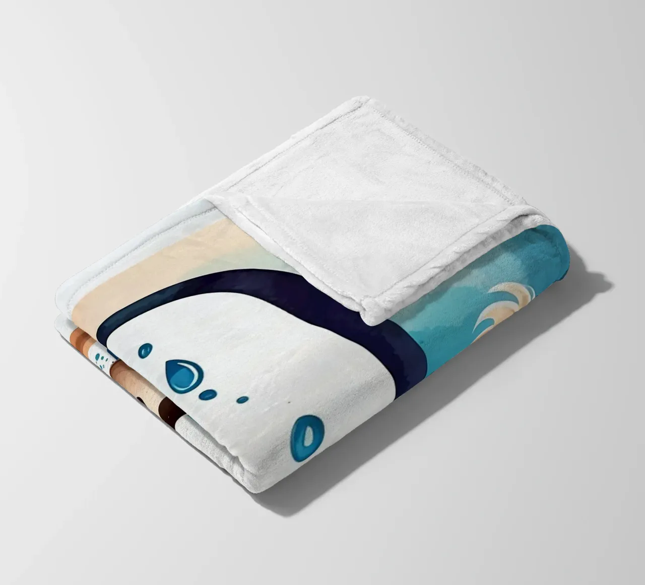 Chien mignon debout à côté d'une grande lettre D avec de l'eau enjouée plaid polaire de DesignDoodle