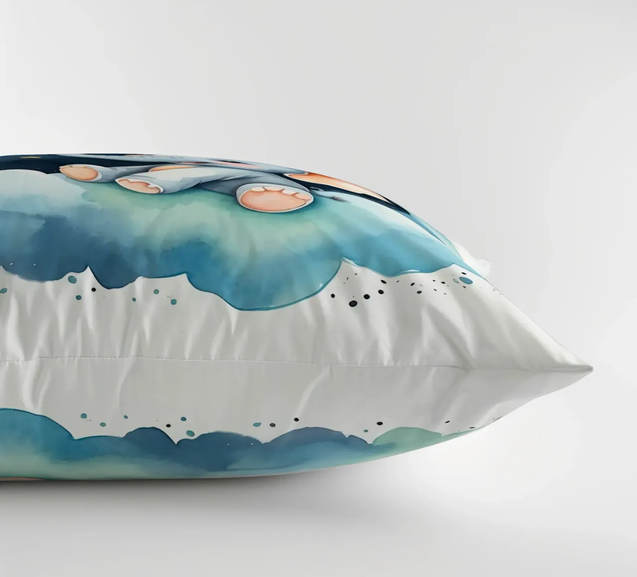 Carino l'elefante seduto su una nuvola con luna e stelle cuscino da DesignDoodle
