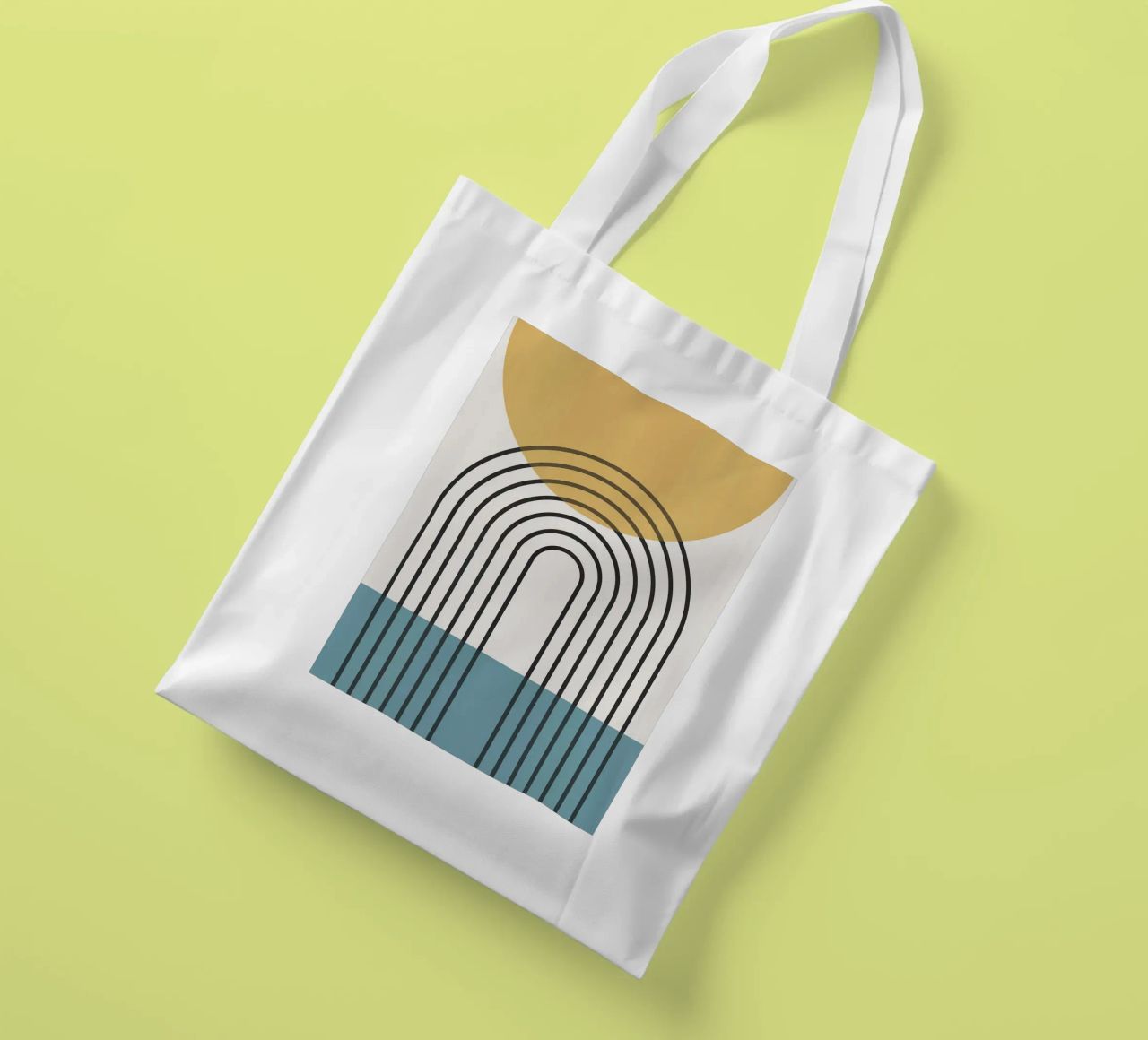 sole arcobaleno linee curve borsa in juta da Matthew W Smith